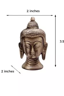 Metal Meditating Buddha Head with Curly Hair