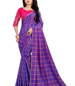 Purple printed georgette saree with blouse