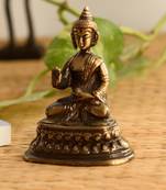 antique finish brass meditating buddha statue