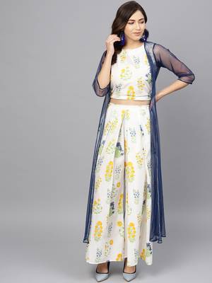 Cream printed cotton salwar 1