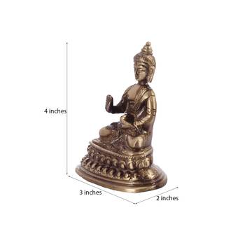 antique finish brass meditating buddha statue 3