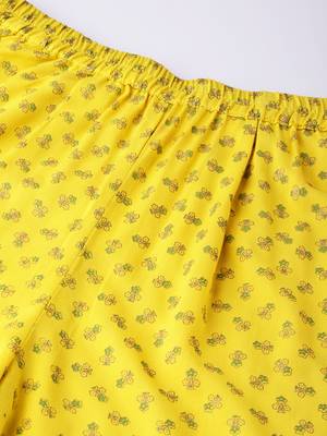 Yellow printed viscose rayon salwar 4