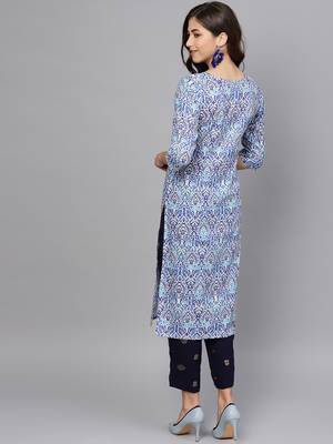 Blue printed cotton salwar 3