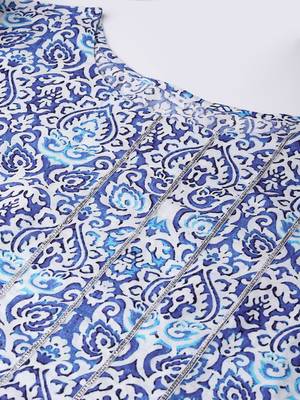 Blue printed cotton salwar 4