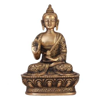 brass meditating buddha figurine 1