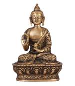 brass meditating buddha figurine