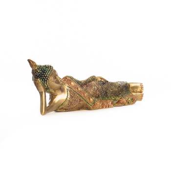 e craft india brass reclining buddha showpiece 14 inch 4