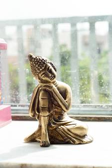 Brass Buddha Resting Antique Artifact