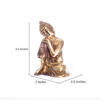 Brass Buddha Resting Antique Artifact 3