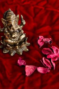 Antique Finish Brass Lord Ganesha on Lotus