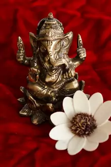 Antique Finish Brass Lord Ganesha on Lotus
