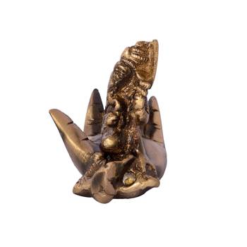 Brass Antique Finish Lord Ganesha On Palm 3