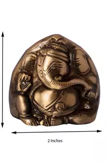 Brass Antique Finish Two Faced Lord Ganesha