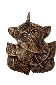 Brass Antique Finish Ganesha Design On Leaves Wall Hanging
