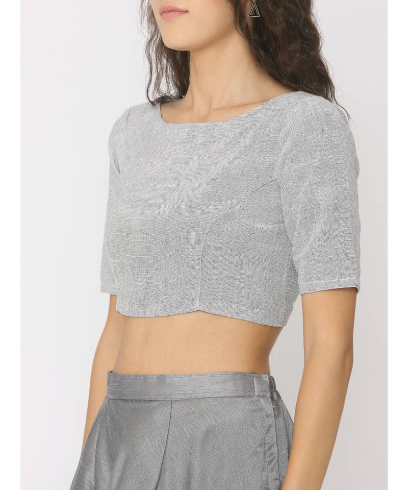 Light Grey Linen Blouse