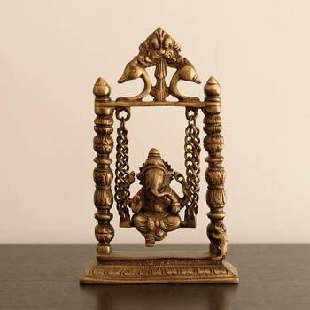 Brass Lord Ganesha on Jhoola 1