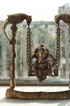 Brass Lord Ganeshs on Peacock Jhoola(Swing)