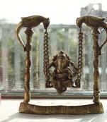 Brass Lord Ganeshs on Peacock Jhoola(Swing)