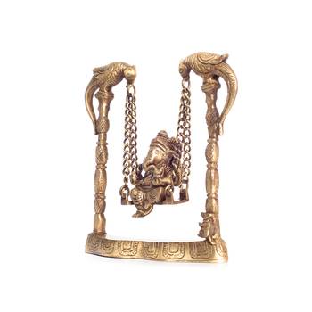 Brass Lord Ganeshs on Peacock Jhoola(Swing) 5