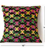 Multi colored |Dupion Silk Phulkari Embroidery Covers | Set of 2