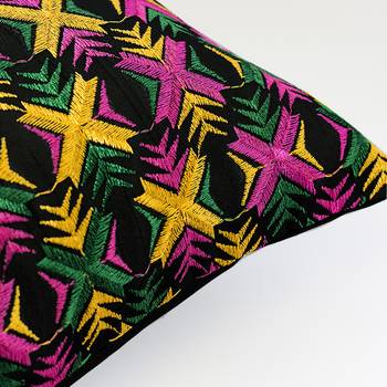 Multi colored |Dupion Silk Phulkari Embroidery Covers | Set of 2 3