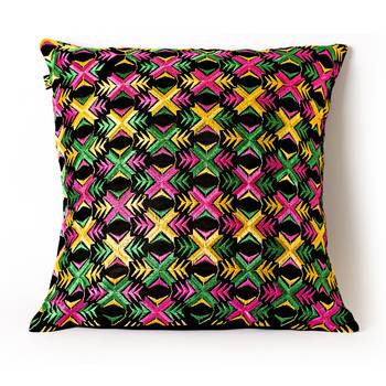 Multi colored |Dupion Silk Phulkari Embroidery Covers | Set of 2 4