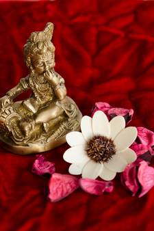 Antique Finish Brass Laddu Gopal eating Makhan