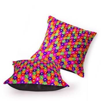 Multi colored |Dupion Silk Embroidery Covers | Set of 2 3