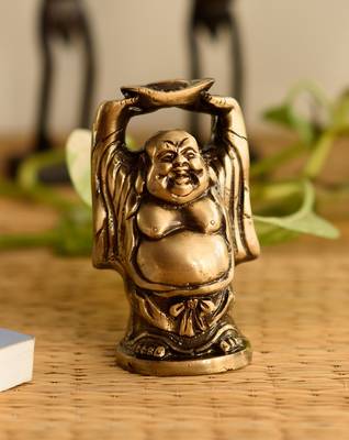 Antique Finish Brass Laughing Buddha 1
