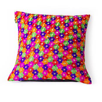 Multi colored |Dupion Silk Embroidery Covers | Set of 2 5