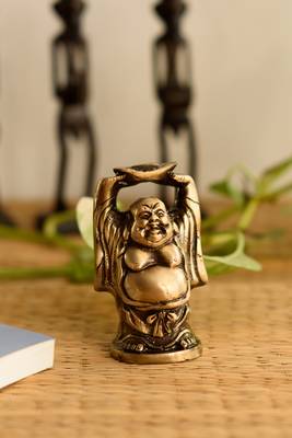 Antique Finish Brass Laughing Buddha 2