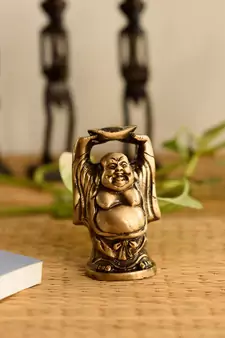 Antique Finish Brass Laughing Buddha