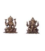 Antique Finish Brass Laxmi Ganesha on Lotus