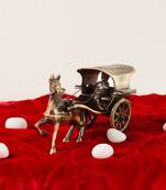 Antique Finish Brass European Horse Cart