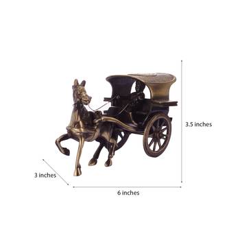 Antique Finish Brass European Horse Cart 2