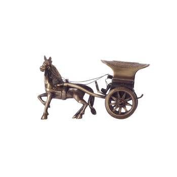 Antique Finish Brass European Horse Cart 3