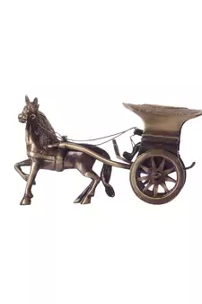 Antique Finish Brass European Horse Cart