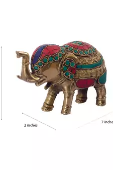 Stone Studded Brass Elephant
