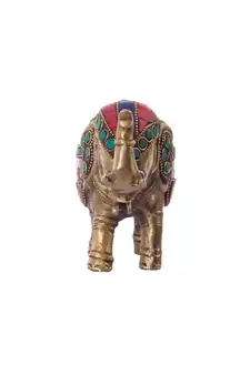 Stone Studded Brass Elephant