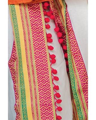 Ladies Deep Green Angarkha Style Kedia And White Tulip Pant With Daman 3