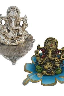 Set of 2 Lord Ganesha Statues