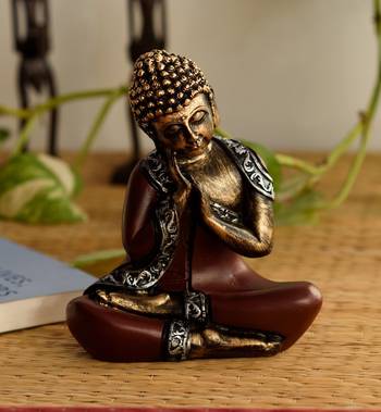 Antique Finish Handcrafted Thinking Buddha 1