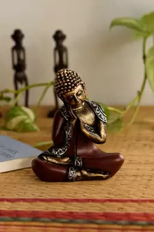 Antique Finish Handcrafted Thinking Buddha