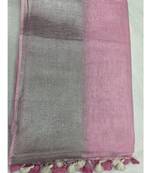 Unitex Fashion Pink Woven Linen Saree With Blouse