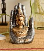 E Craft India Buddha Palm Showpiece Silver Gold