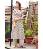 multi colour jyoti print kurti with kassab work with plazo