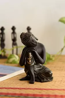 Handcrafted Antique Finish Knee Buddha
