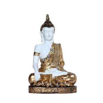 E Craft India Meditating Buddha Showpiece Handcrafted Golden Finish, 11  7  3 in 2