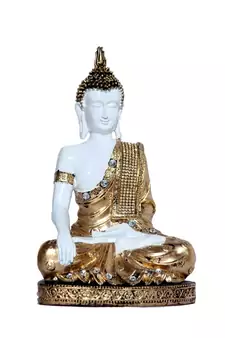 E Craft India Meditating Buddha Showpiece Handcrafted Golden Finish, 11  7  3 in