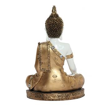 E Craft India Meditating Buddha Showpiece Handcrafted Golden Finish, 11  7  3 in 5